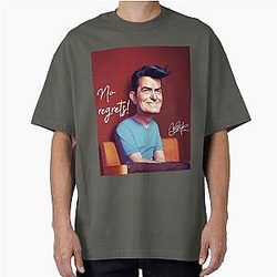 Charlie Sheen No Regrets Oversized T Shirt