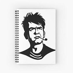 Charlie Sheen Black Spiral Notebook