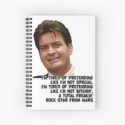 Charlie Sheen Spiral Notebook
