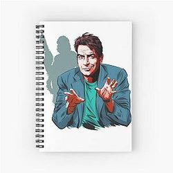 Charlie Sheen - An illustration by Paul Cemmick Notebook