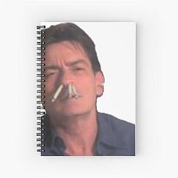 Charlie Sheen on blunts Spiral Notebook
