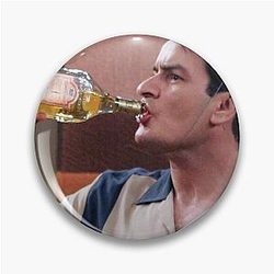 Charlie Sheen Drinking Pin