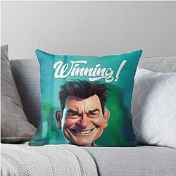 Charlie Sheen Winning Throw Pillow