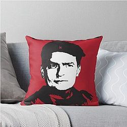 Winning Charlie Sheen Poster Throw Pillow