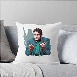 Charlie Sheen An illustration by Paul Cemmick Throw Pillow