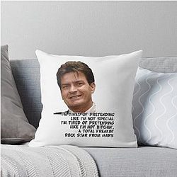 Charlie Sheen Quotes Throw Pillow