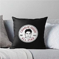 Charlie Sheen All Star Converse Logo Throw Pillow