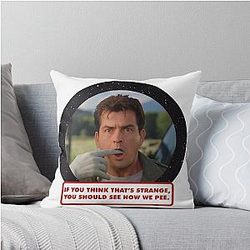 Scary Movie 3, Aliens and Charlie Sheen throw pillow