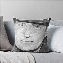 Charlie Sheen Charcoal Portrait Throw Pillow