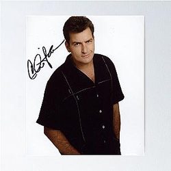 Charlie Sheen Autograph Poster