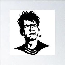 Charlie Sheen Black Poster