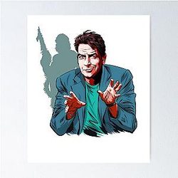 Charlie Sheen An illustration by Paul Cemmick Poster