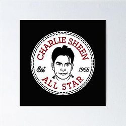 Charlie Sheen All Star Converse Logo Poster