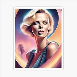 Charlize Theron Glossy Sticker