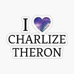 I Love Charlize Theron Galaxy Design Sticker