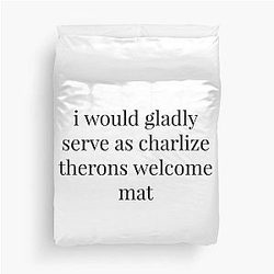 Charlize Theron Welcome Mat Duvet Cover