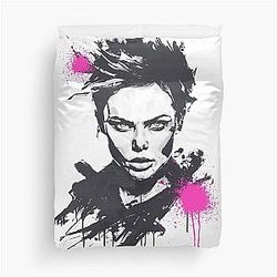 Charlize Theron Fashion Design Duvet Cover