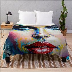 Charlize Theron Art Throw Blanket