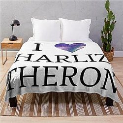 I Love Charlize Theron Galaxy Design Throw Blanket