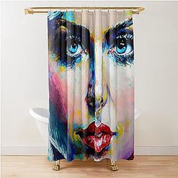 Charlize Theron Painting Shower Curtain