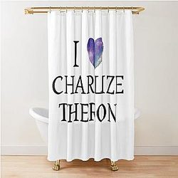 I Love Charlize Theron Galaxy Design Shower Curtain