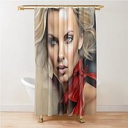 Digital Design of Charlize Theron Shower Curtain
