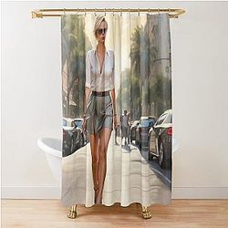 Digital Design of Charlize Theron Shower Curtain