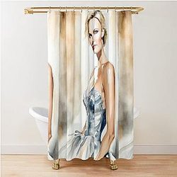 Digital design Charlize Theron Shower Curtain