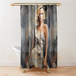 Digital design of Charlize Theron Shower Curtain