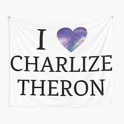 I Love Charlize Theron Galaxy Design Tapestry