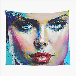 Charlize Theron Painting Tapestry