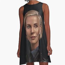 Charlize Theron A Line Dress
