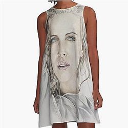 Charlize Theron drawing a-line dress