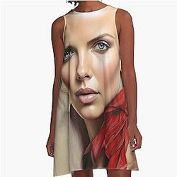Digital design of Charlize Theron A-Line Dress