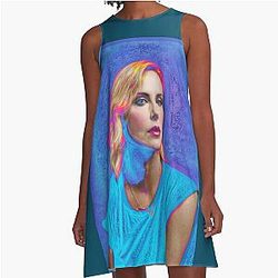 Pop Art Charlize Theron A-Line Dress New Hollywood Glamour Series