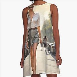 Digital design of Charlize Theron A-Line Dress