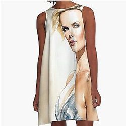 Digital design of Charlize Theron A-Line Dress