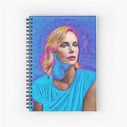 Pop Art Charlize Theron New Hollywood Glamour Spiral Notebook