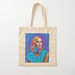 Pop Art Charlize Theron Cotton Tote Bag New Hollywood Glamour Series