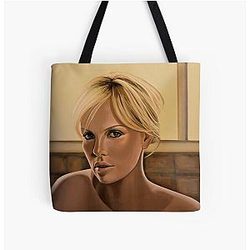 Charlize Theron All Over Print Tote Bag