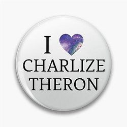 I Love Charlize Theron Galaxy Design Pin