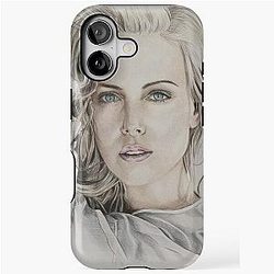 Charlize Theron drawing iPhone Case