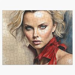 Digital design of Charlize Theron Jigsaw Puzzle