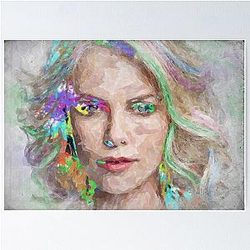 Charlize Theron Watercolor Poster