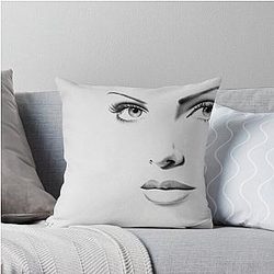 Charlize Theron Minimal Portrait Pillow