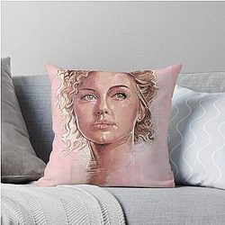 Charlie Theron Portrait Throw Pillow
