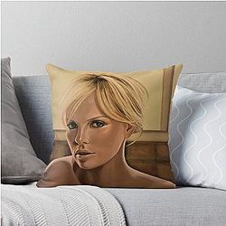 Charlize Theron Throw Pillow