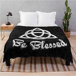 Be Blessed  Charmed Sign  Triquetra  Witches Knot Throw Blanket