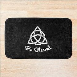 Be Blessed  Charmed Sign  Triquetra  Witches Knot Bath Mat