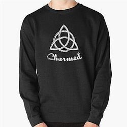 Charmed Sign  Triquetra  Witches Knot  Witch Symbol  Drawing for Spiritual Women Pullover Sweatshirt